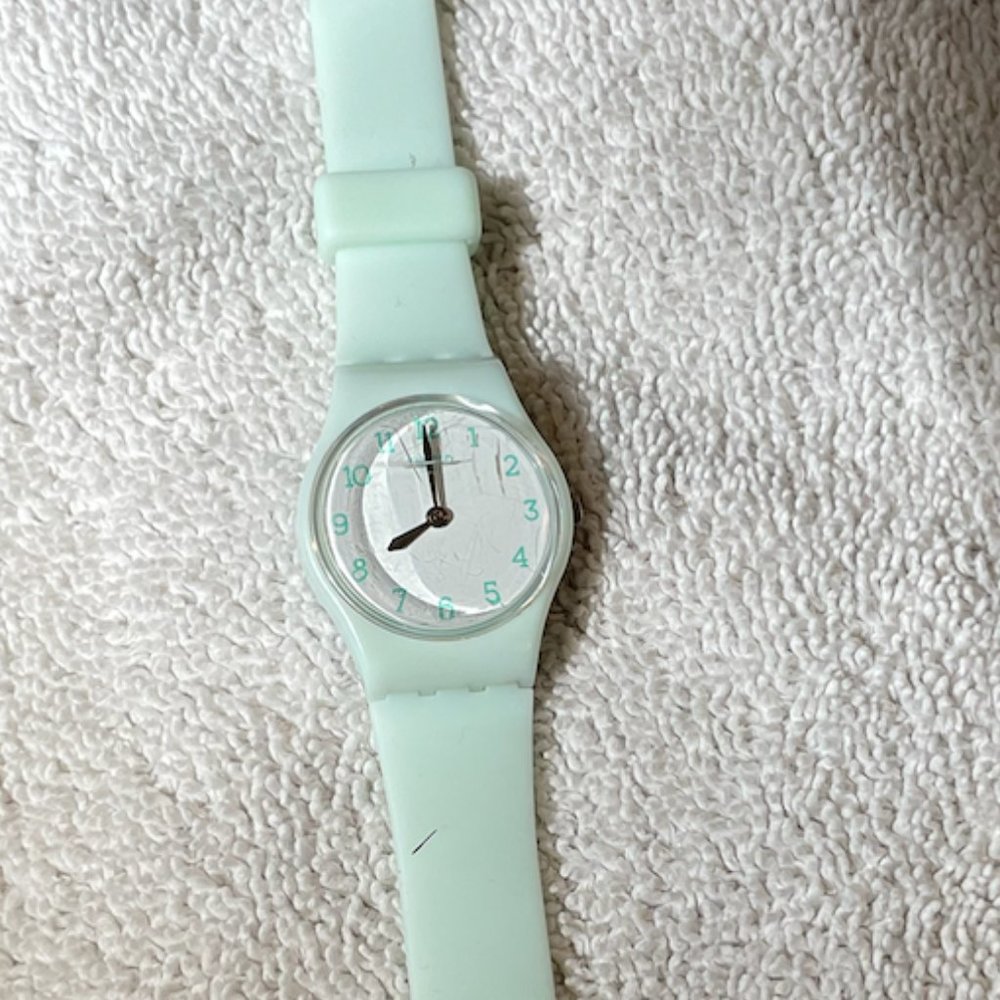 Swatch mint green womens watch
